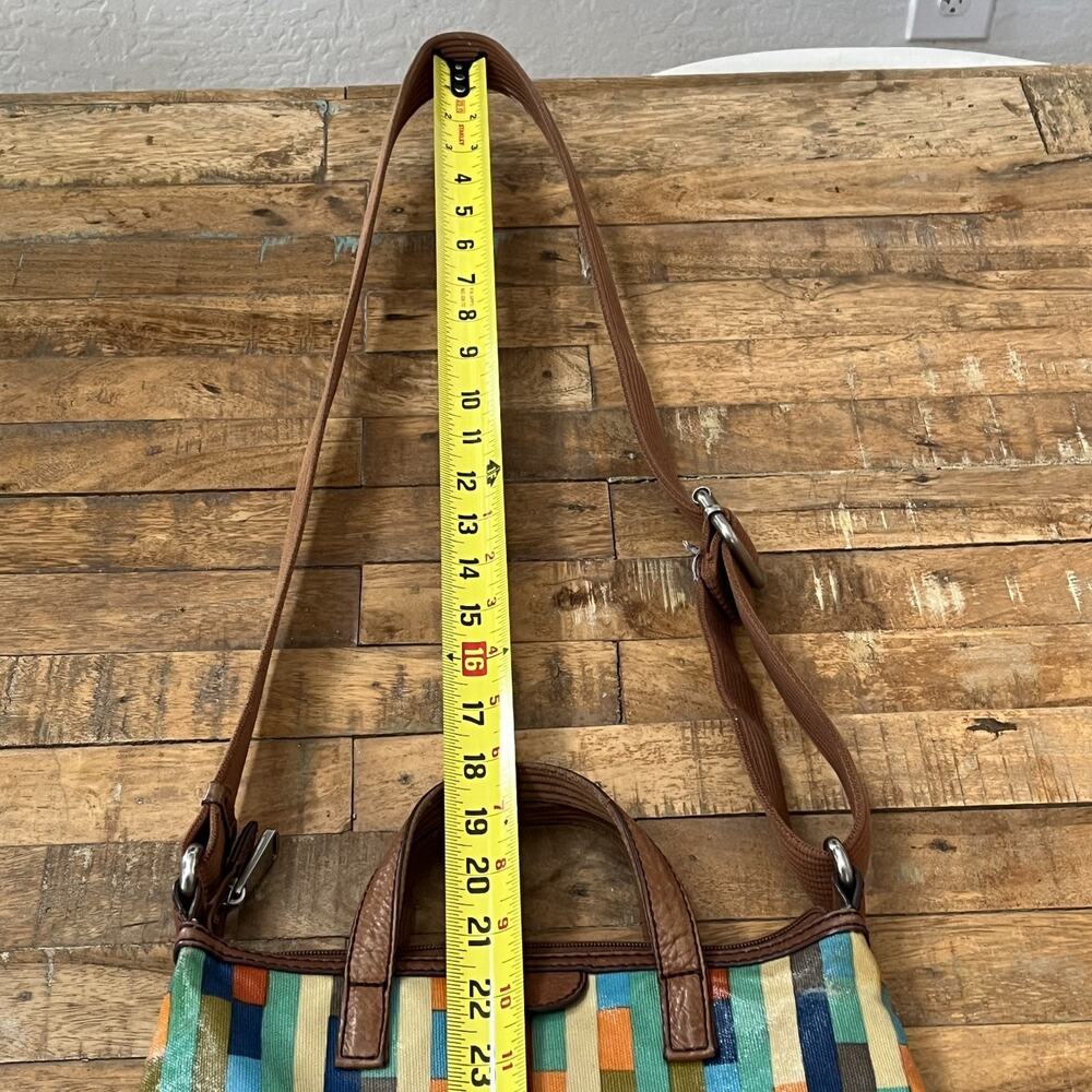 Fossil Key-Per HandBag Crossbody 10.5 in Tall Multi-Colored Geometric Colorblock - Picture 14 of 16
